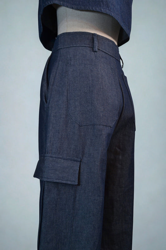 CARGO WIDE LEG DENIM