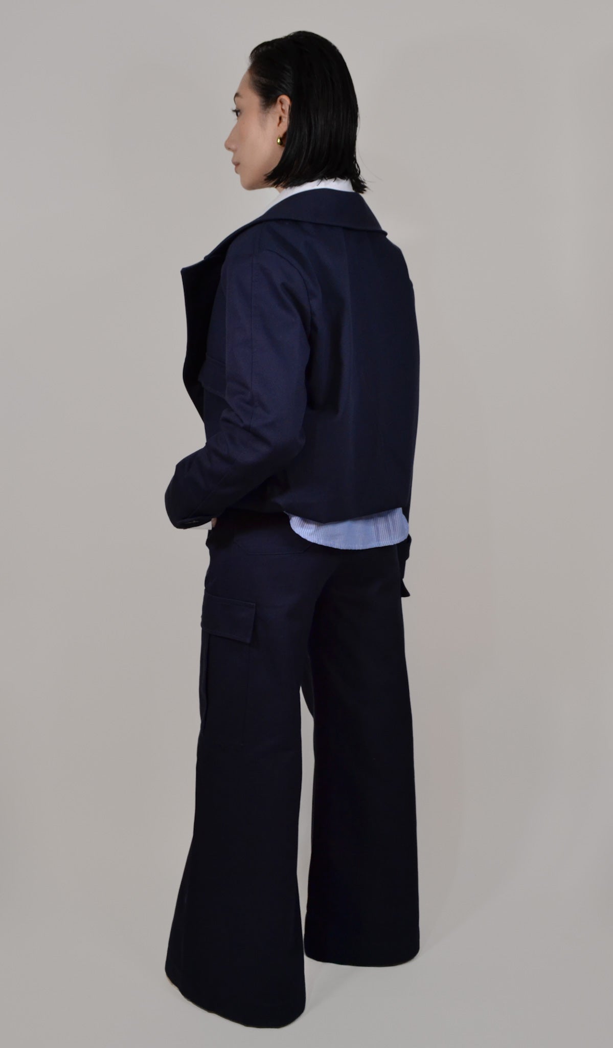 CARGO WIDE LEG AZUL MARINO