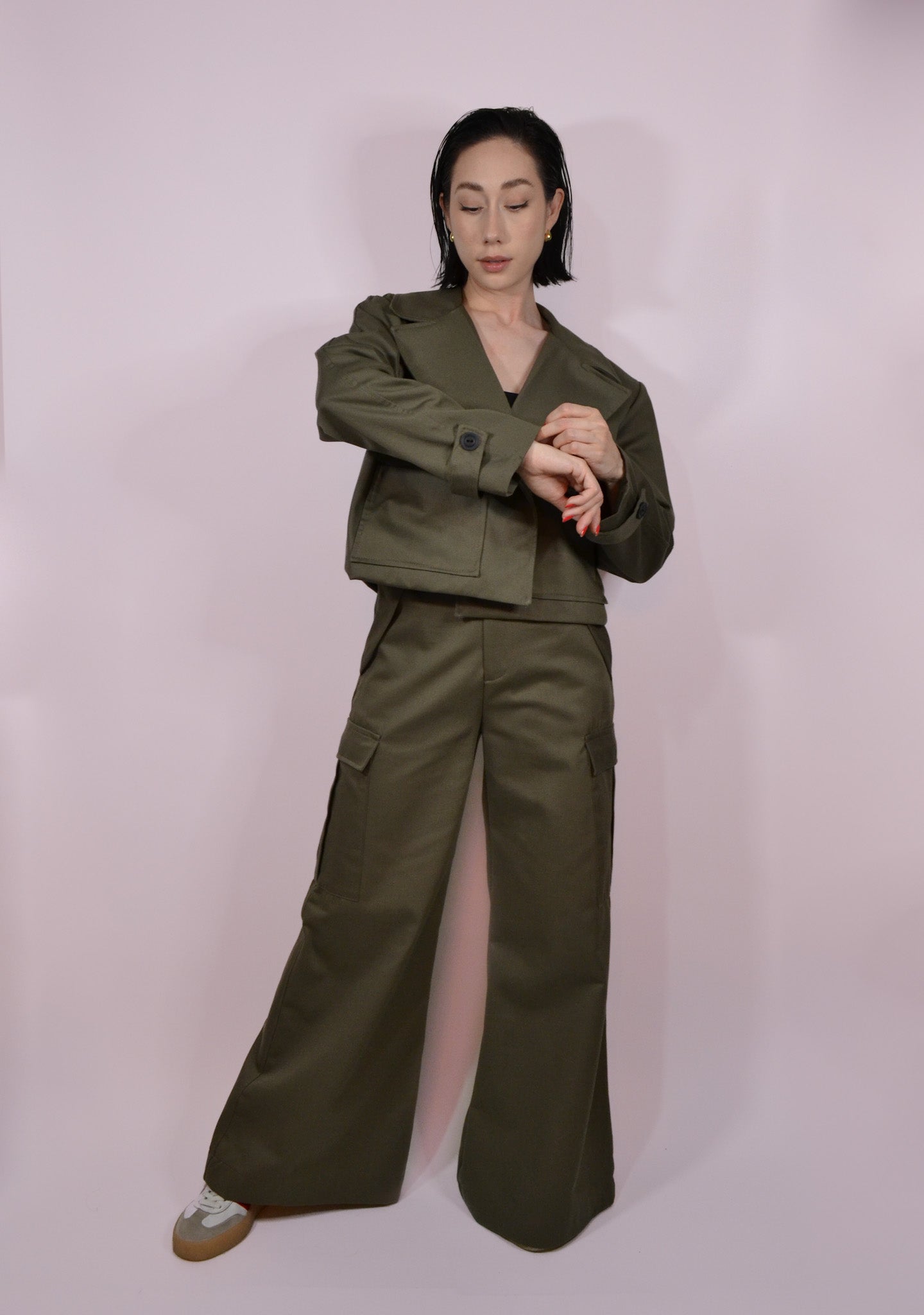 CARGO WIDE LEG VERDE MILITAR