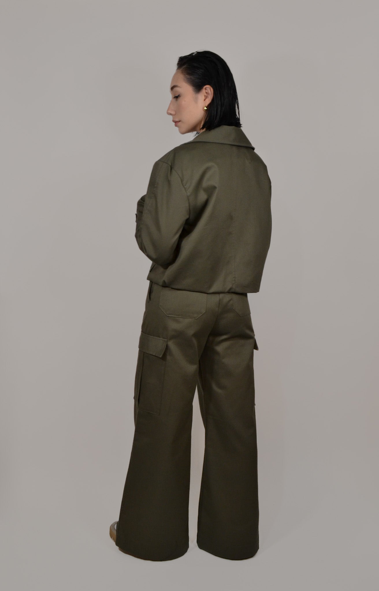 TRENCH BOMBER VERDE MILITAR