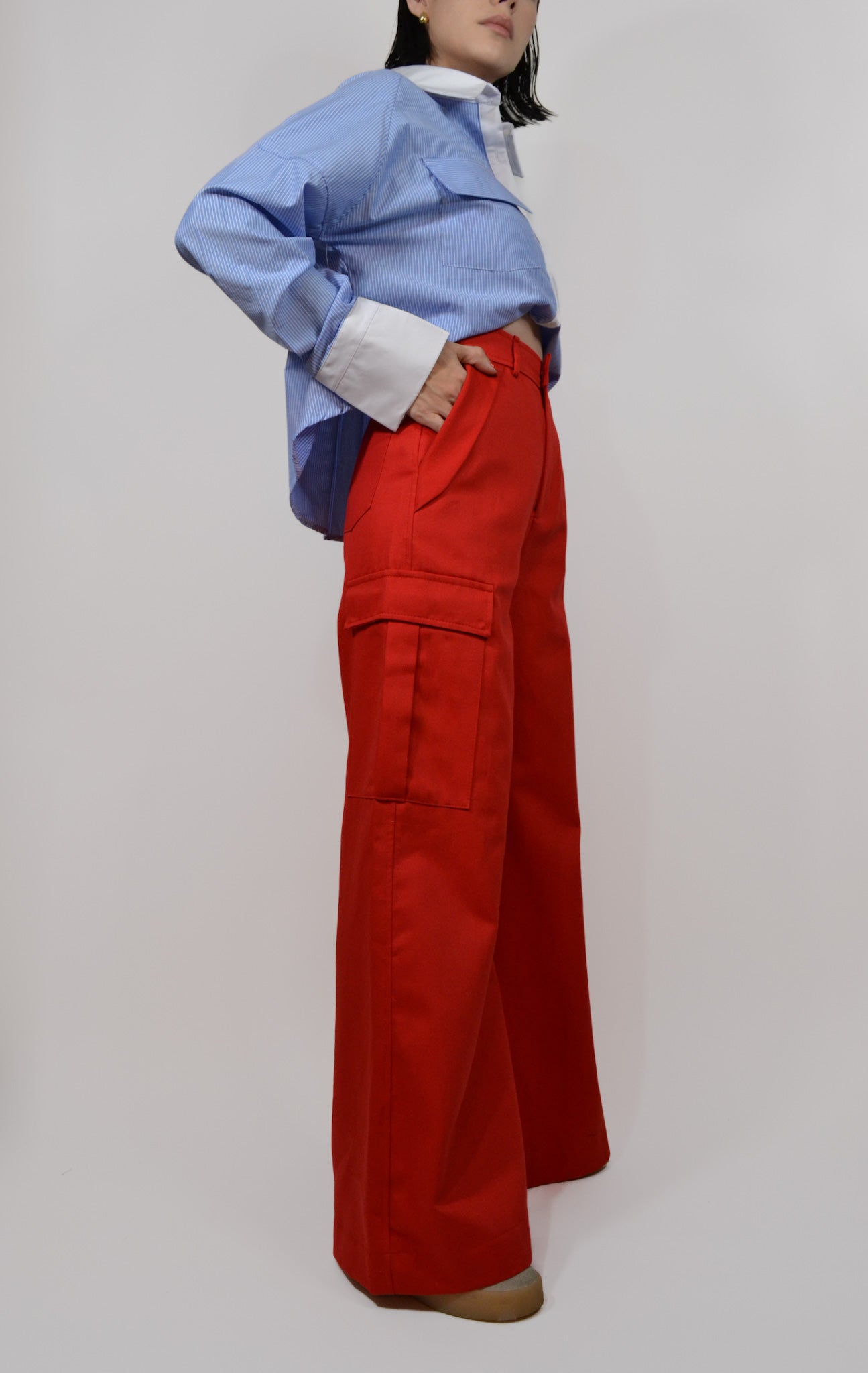 CARGO WIDE LEG ROJO