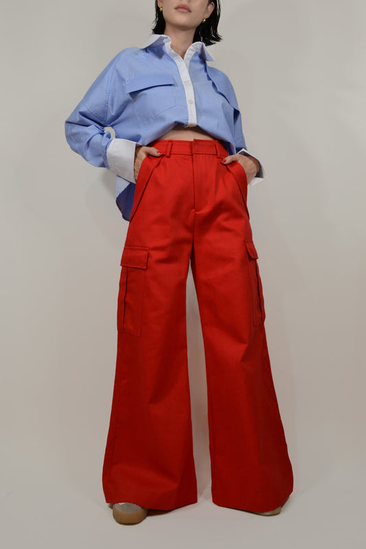 CARGO WIDE LEG ROJO