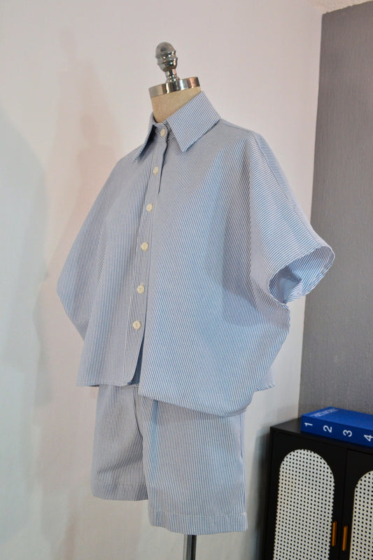 CAMISA FLUIDA RAYAS AZULES