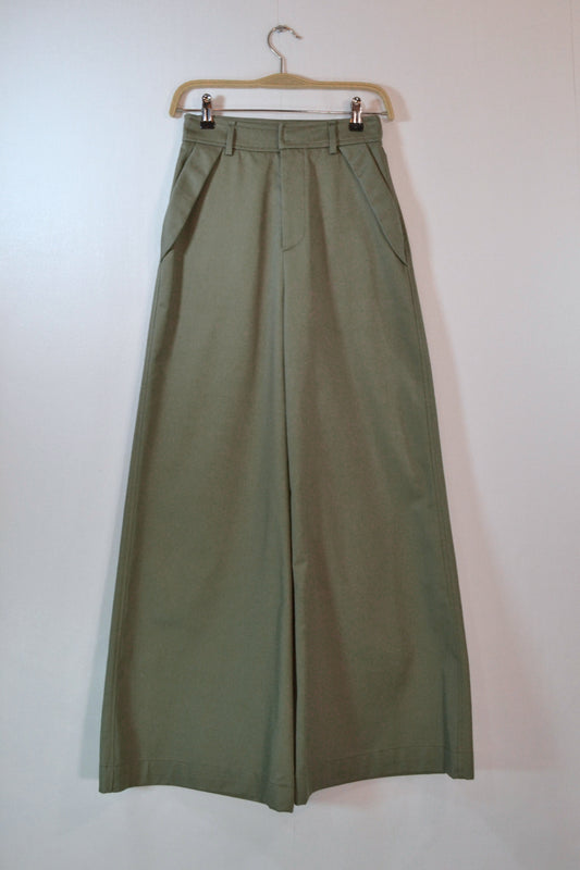 PANTALONES WIDE LEG VERDE MILITAR