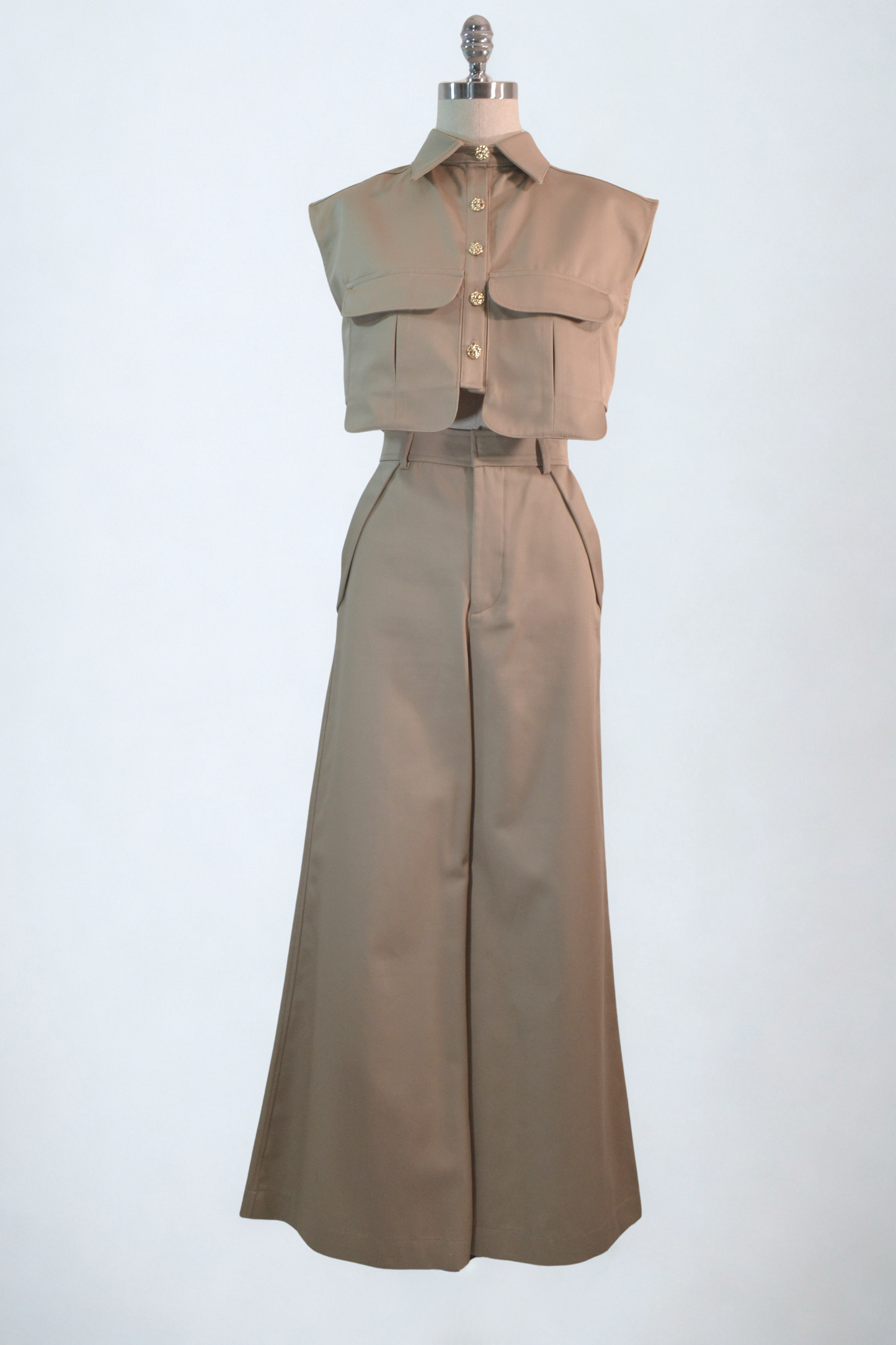 PANTALONES WIDE LEG CAQUI