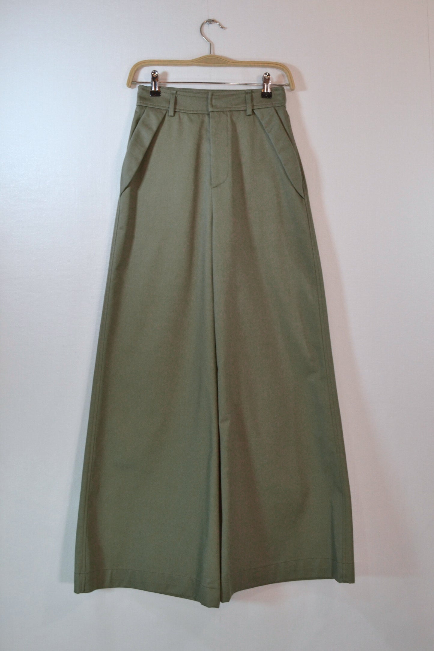 PANTALONES WIDE LEG VERDE MILITAR